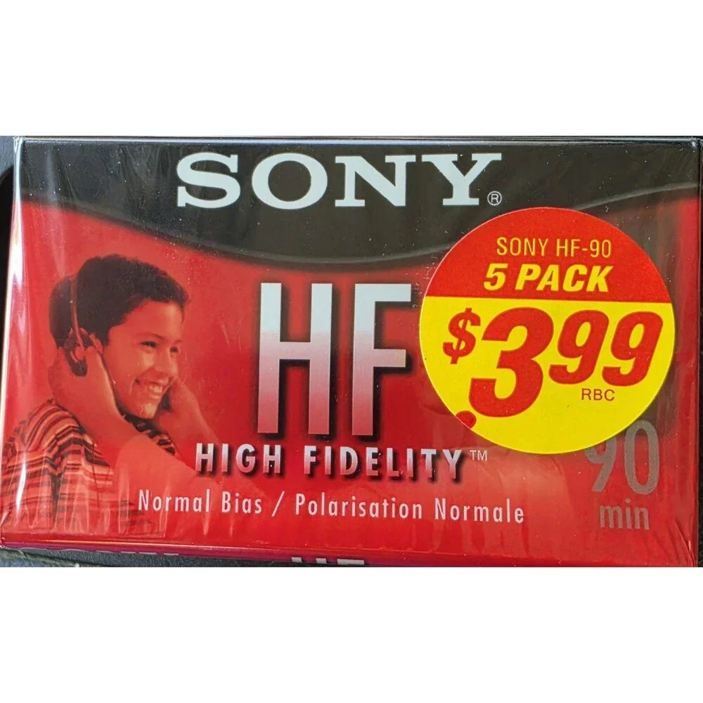 5 Sony HF 90 Minute BLANK Audio Cassette Tapes High Fidelity NEW SEALED
